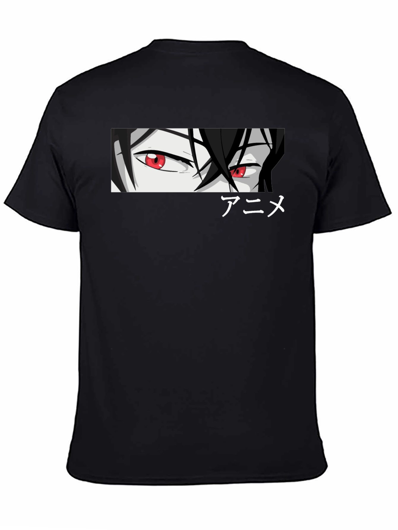 Anime Eyes Graphic Black T-Shirt