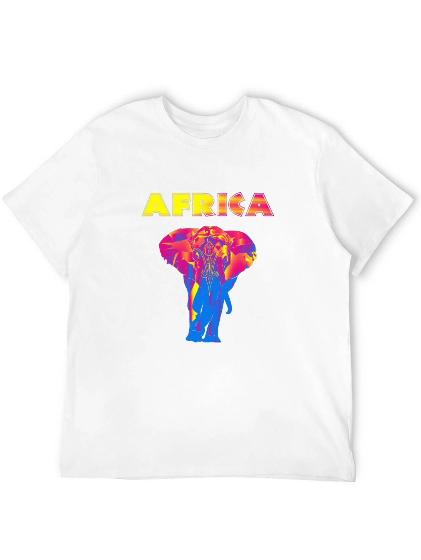 Africa Elephant Graphic Print Black T-Shirt