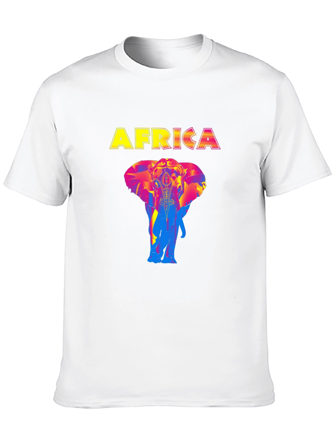 Africa Elephant Graphic Print Black T-Shirt