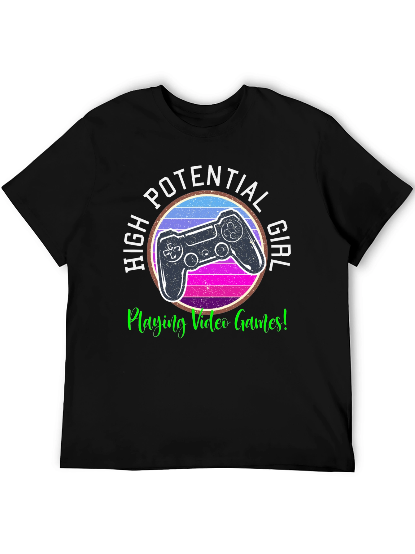 High Potential Gamer Girl Black T-Shirt