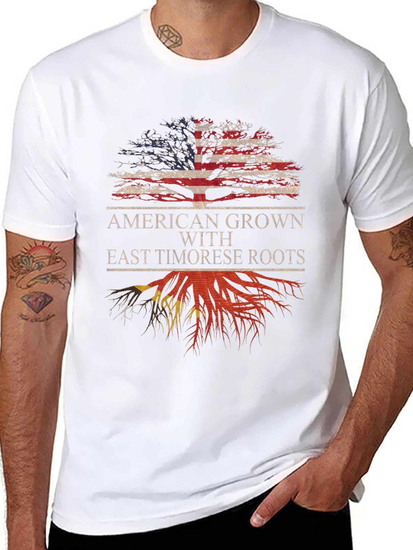 American Grown East Timorese Roots Graphic Tee