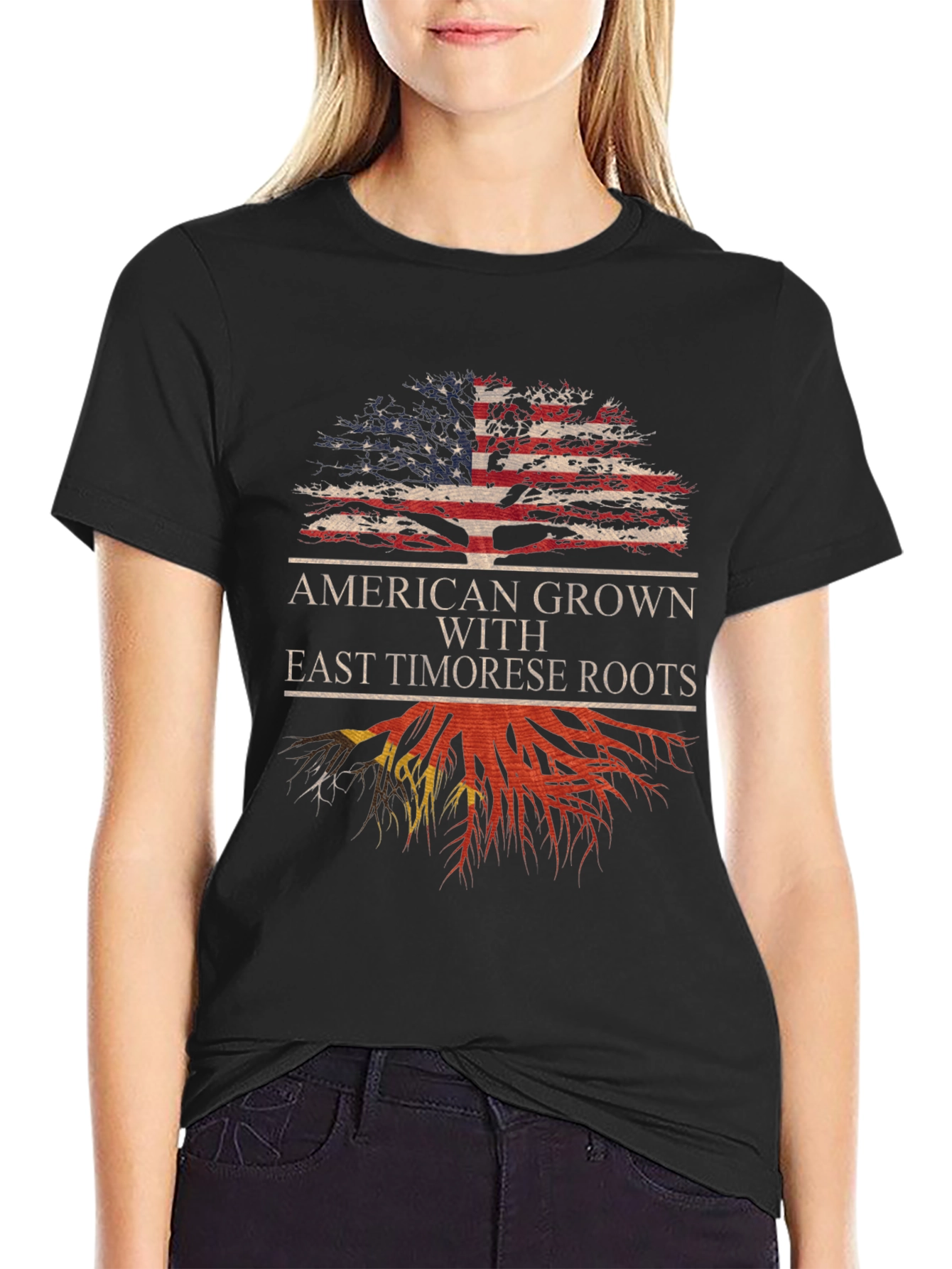 American Grown East Timorese Roots Graphic Tee