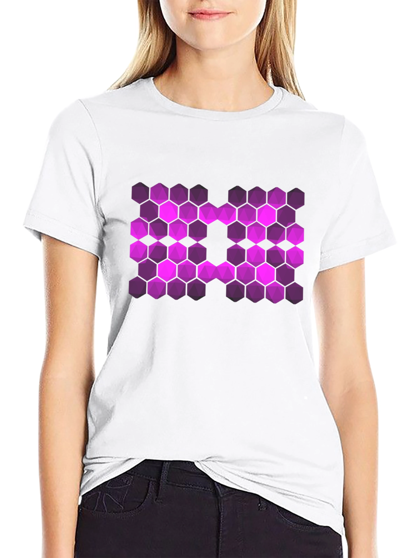 Hex Pattern T-Shirt - Bold Graphic Tee
