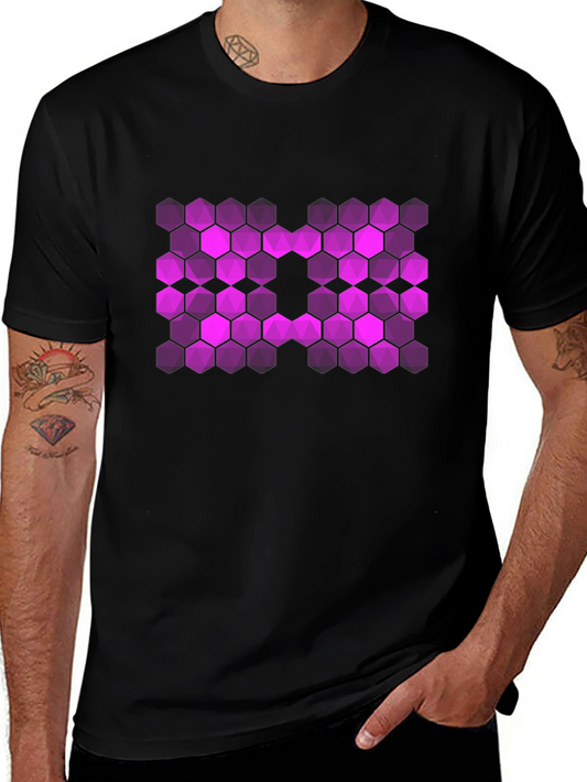 Hex Pattern T-Shirt - Bold Graphic Tee