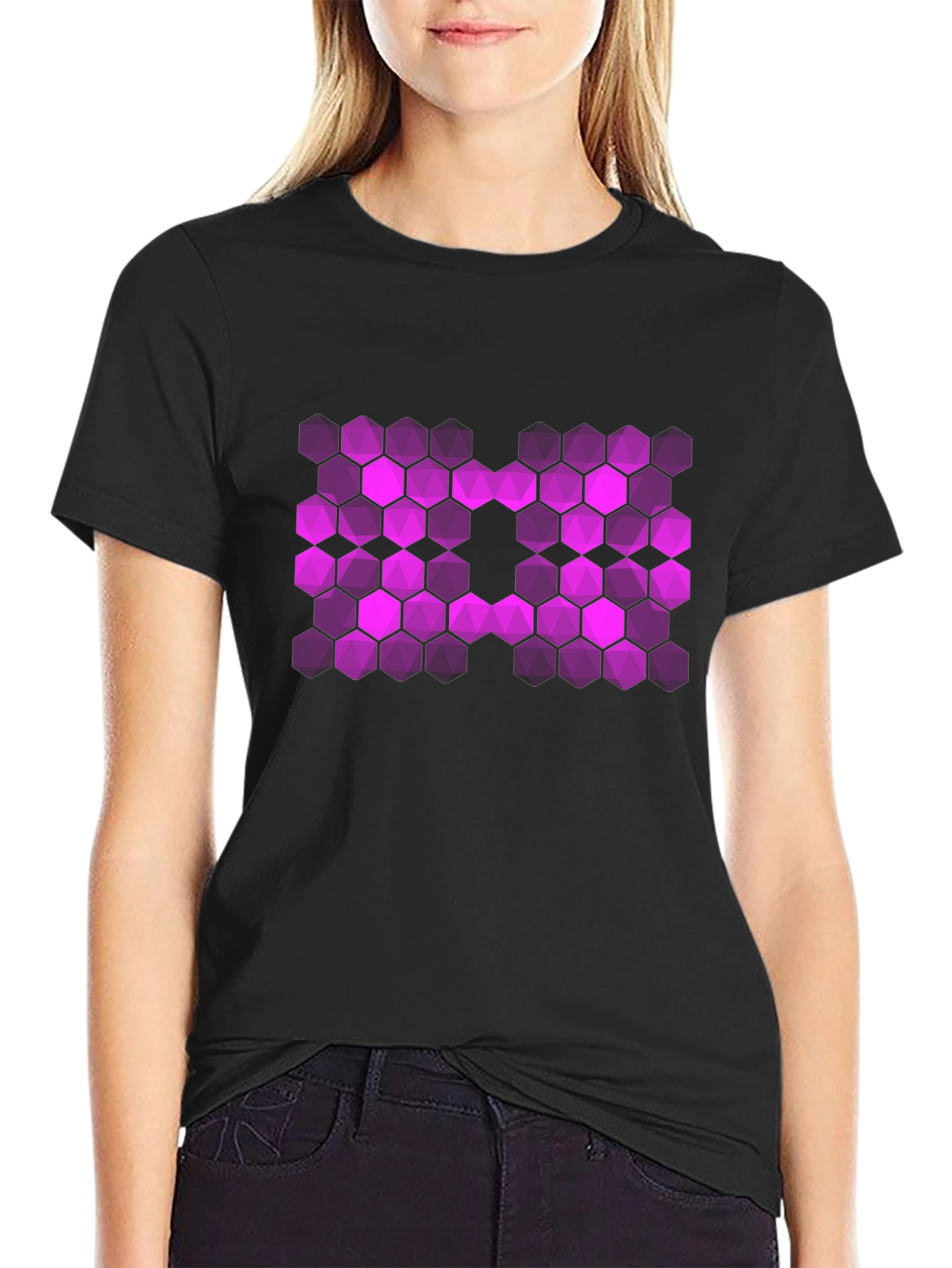 Hex Pattern T-Shirt - Bold Graphic Tee