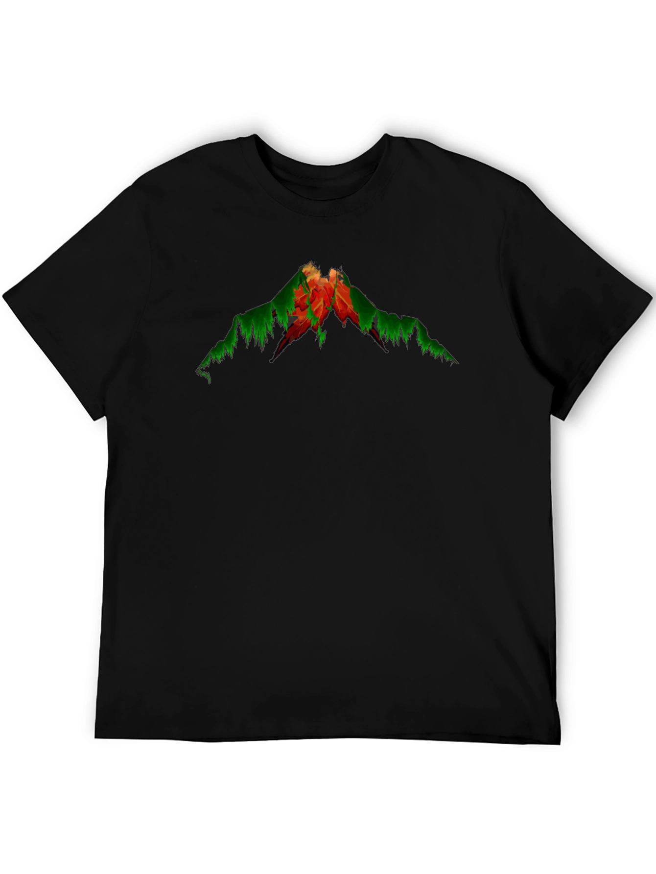 Abstract Mountain Graphic Tee - Black