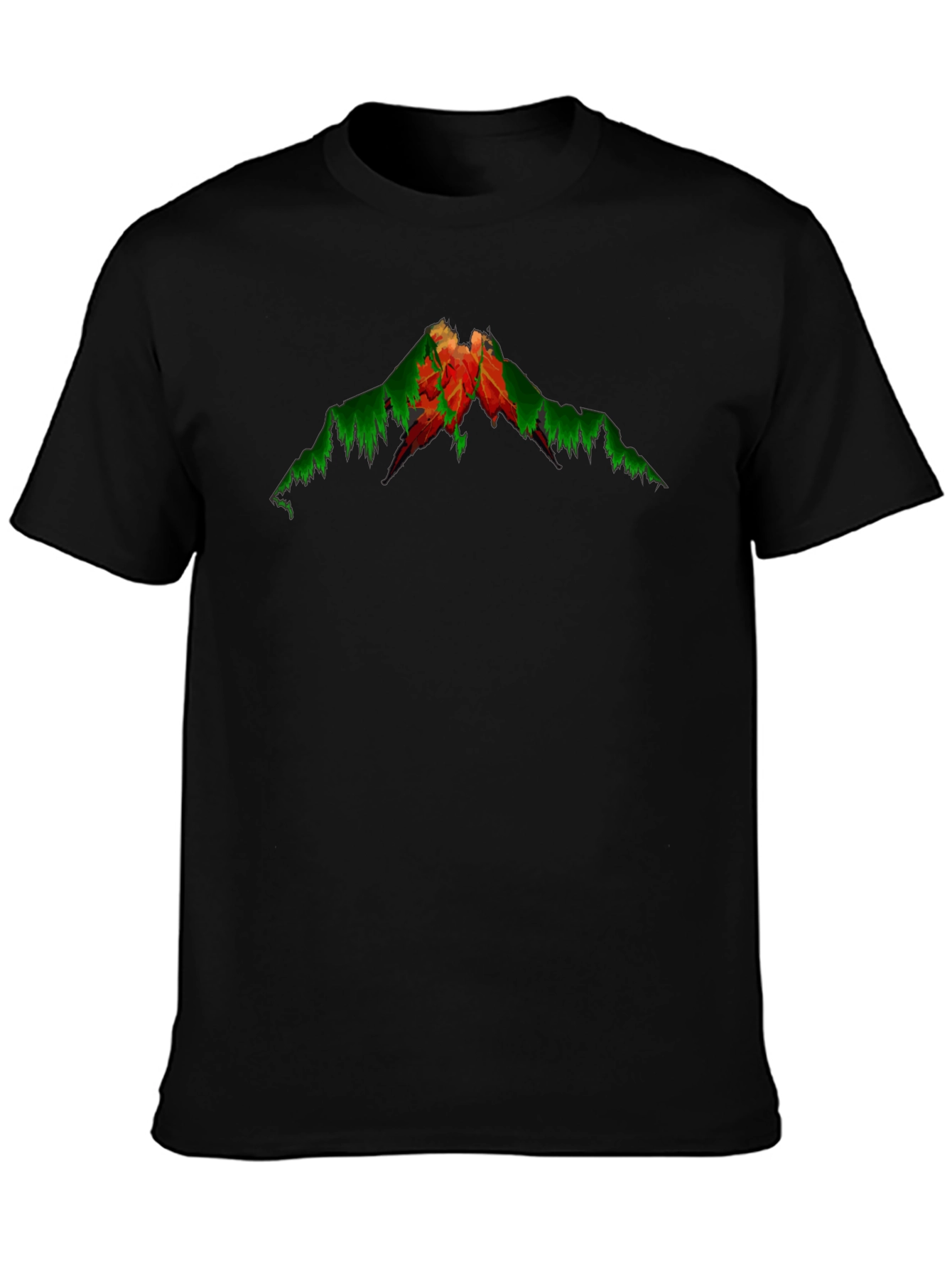 Abstract Mountain Graphic Tee - Black