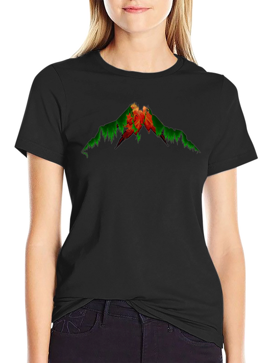 Abstract Mountain Graphic Tee - Black