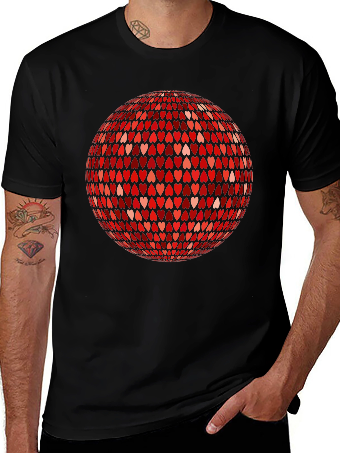 Heart Disco Ball Graphic Tee