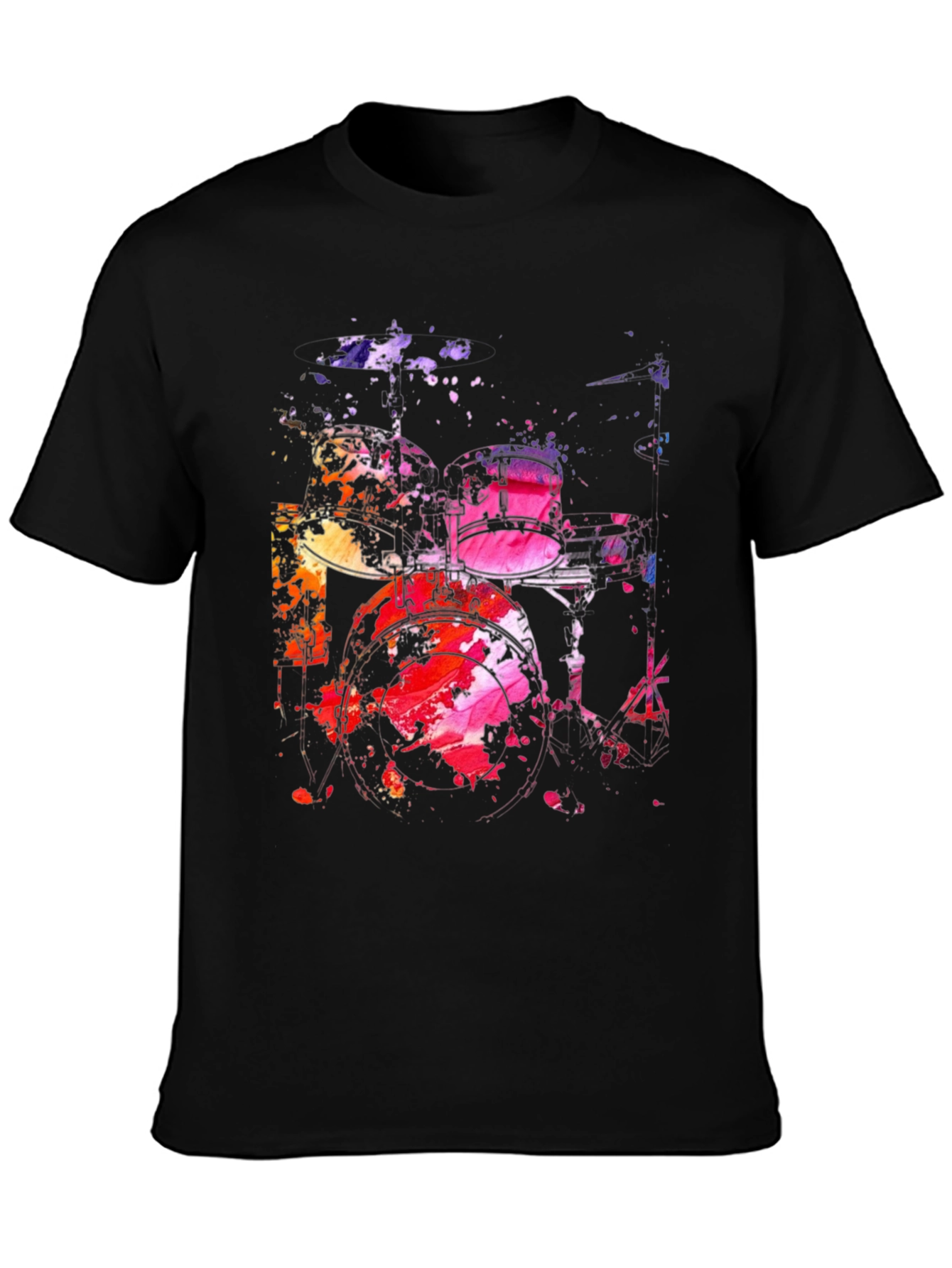 Abstract Drum Set Graphic Tee - Mens Black T-Shirt