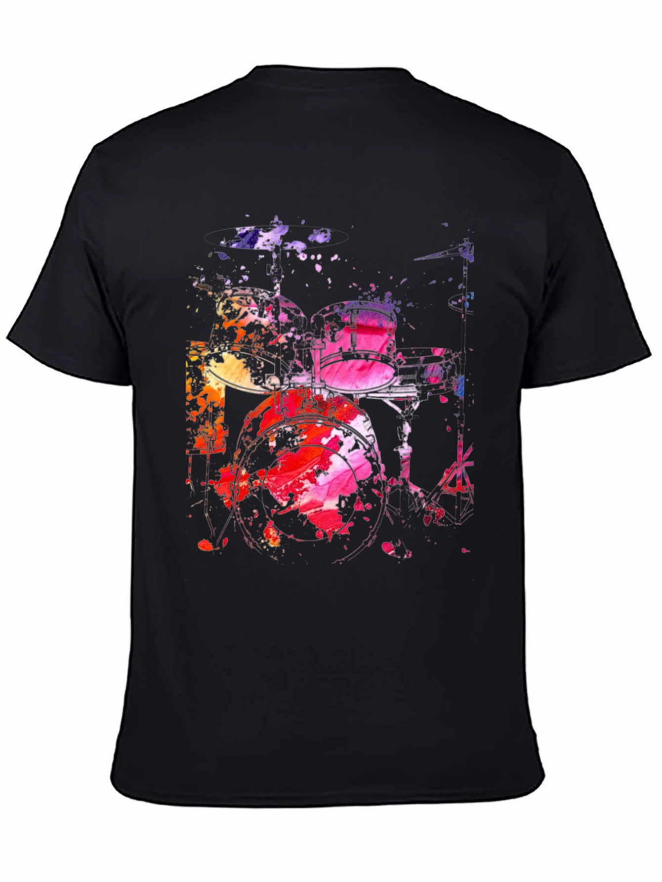Abstract Drum Set Graphic Tee - Mens Black T-Shirt