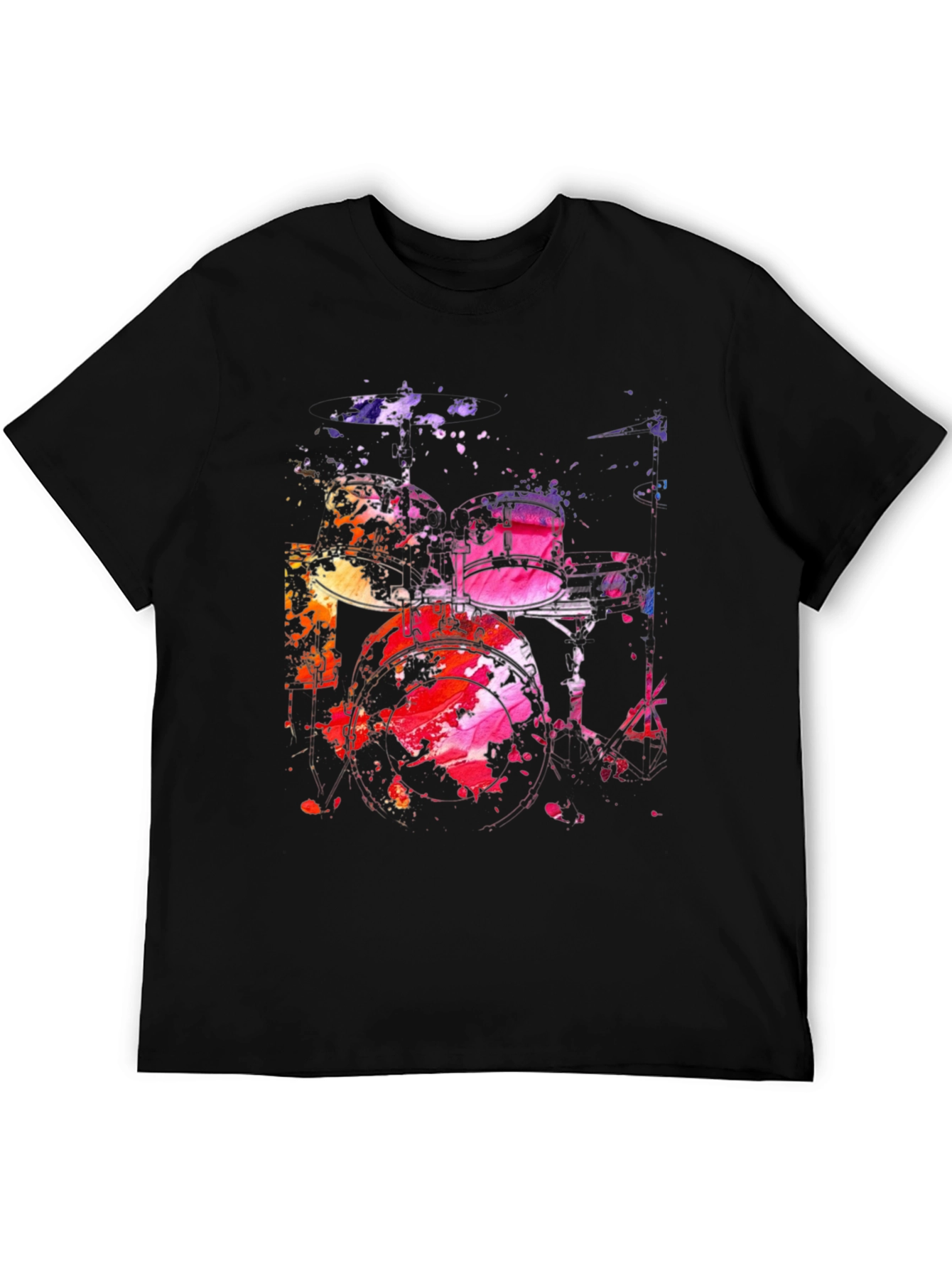 Abstract Drum Set Graphic Tee - Mens Black T-Shirt