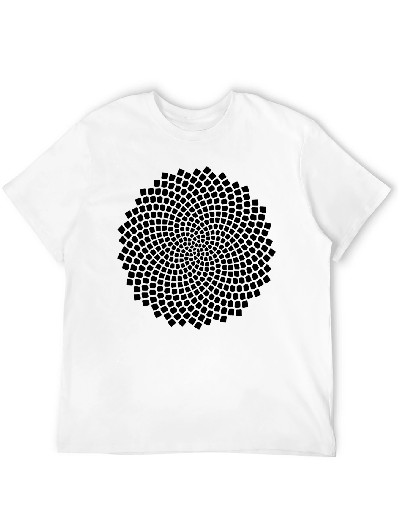 Abstract Geometric Print Black T-Shirt