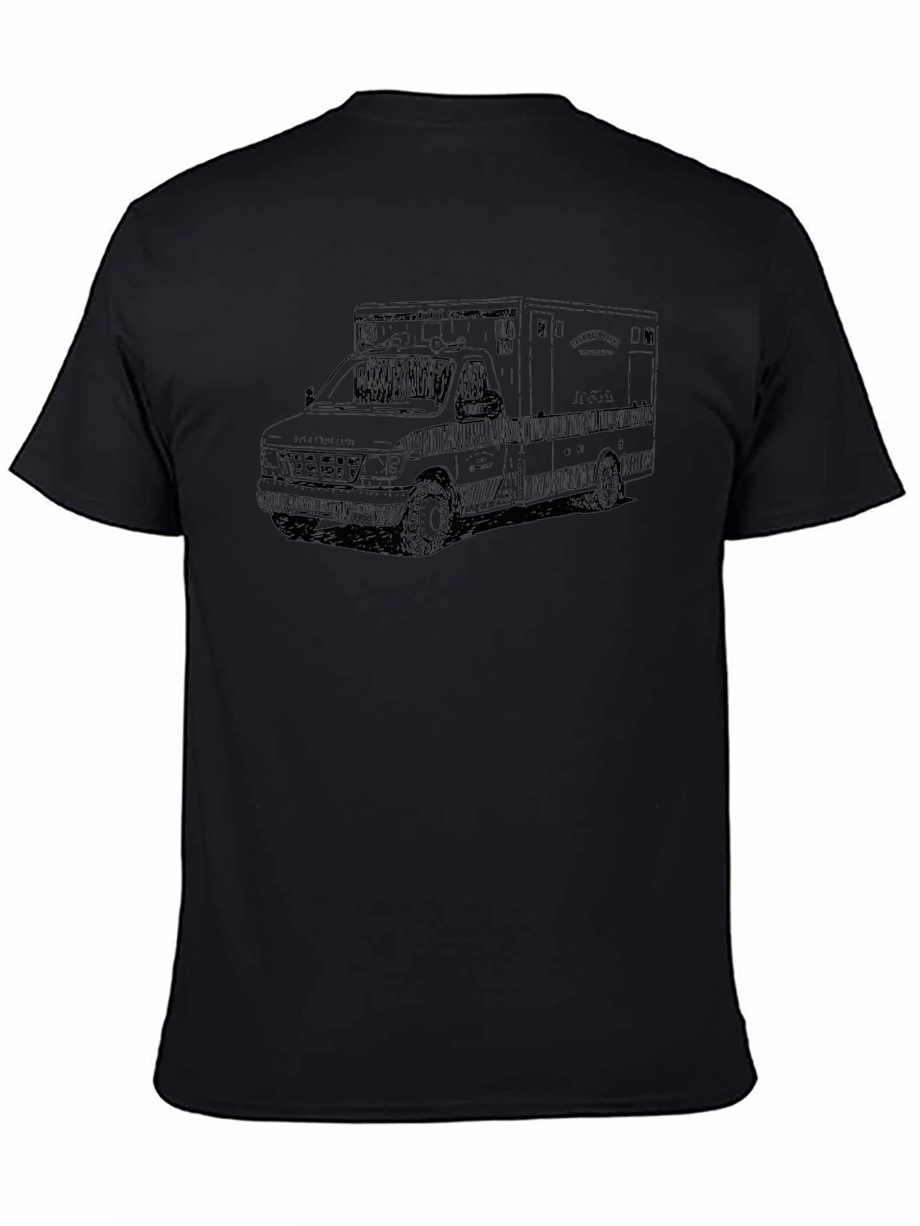 Ambulance Sketch Graphic Tee - Black