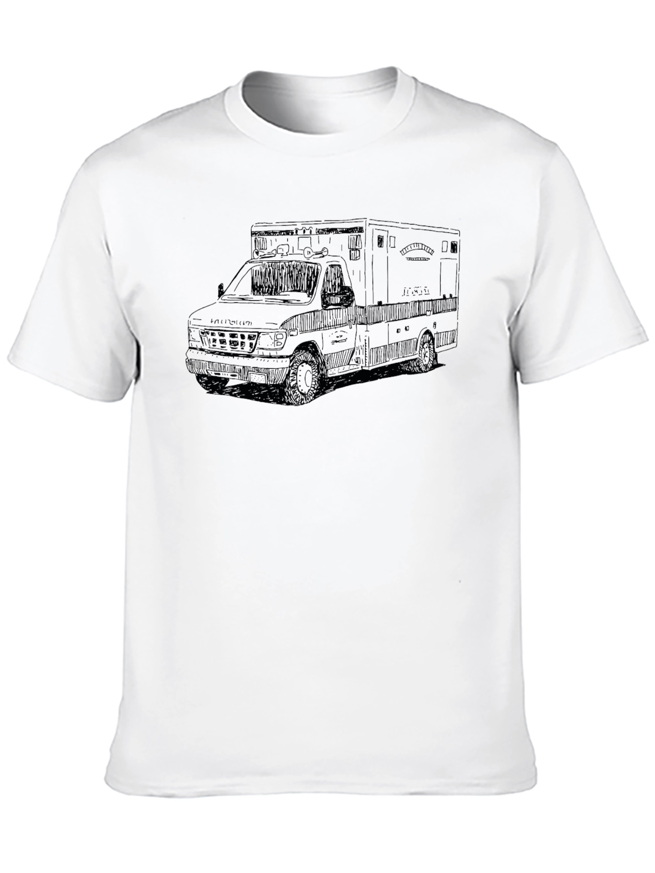 Ambulance Sketch Graphic Tee - Black