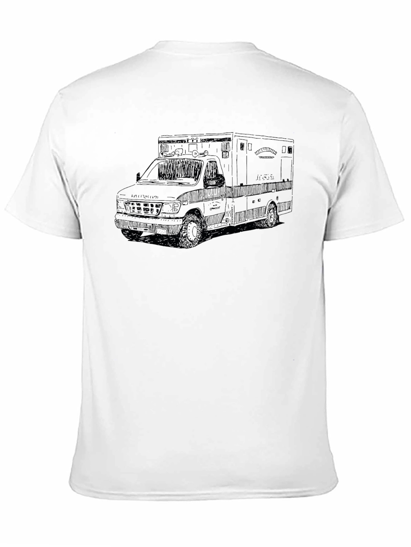 Ambulance Sketch Graphic Tee - Black