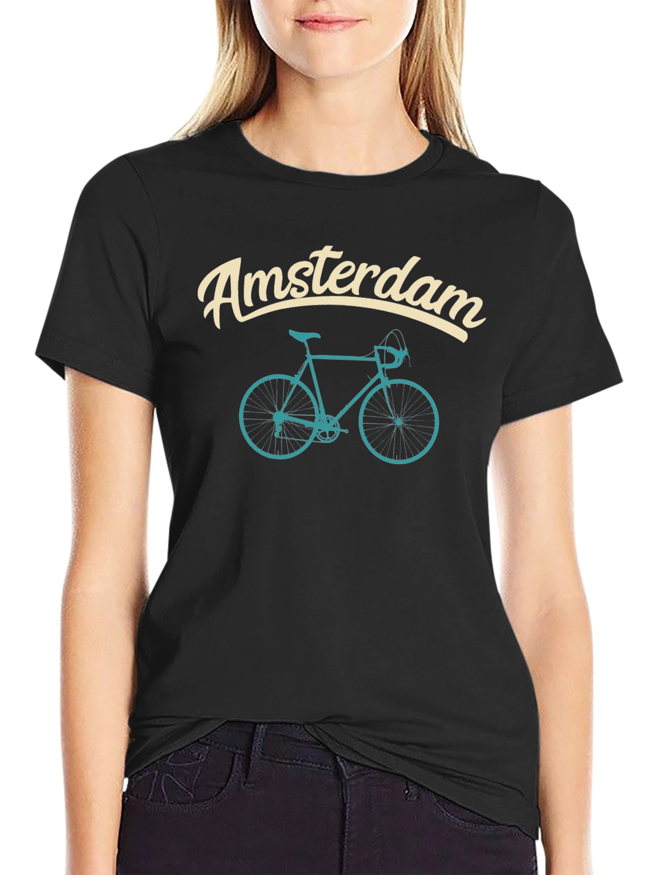 Amsterdam Bike Graphic T-Shirt - Black