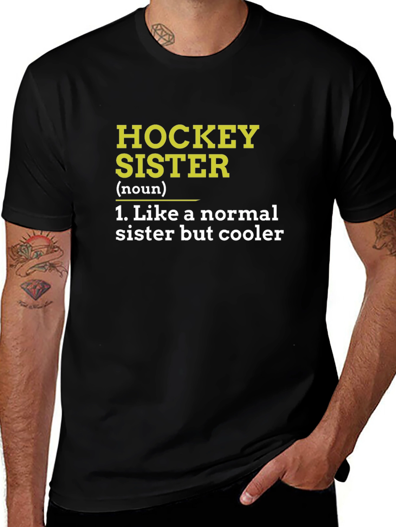 Hockey Sister Definition Black T-Shirt