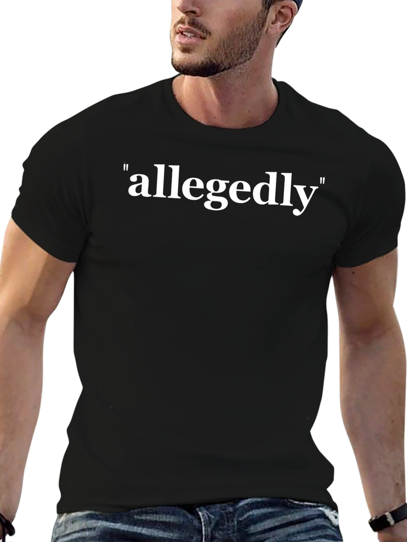 Allegedly Graphic T-Shirt - Comfortable Black Tee