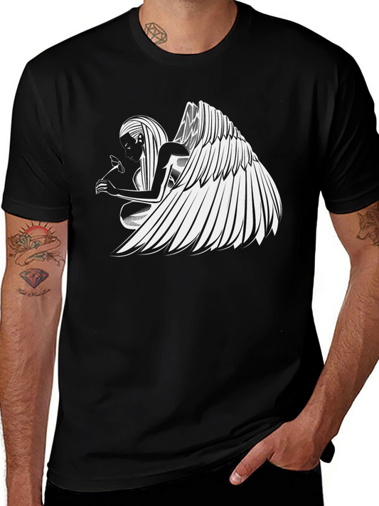 Angel Wing Graphic Black T-Shirt