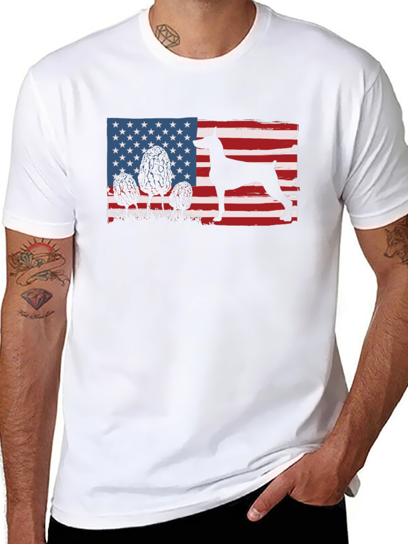 American Dog Flag T-Shirt - Patriotic Pet Lover Tee