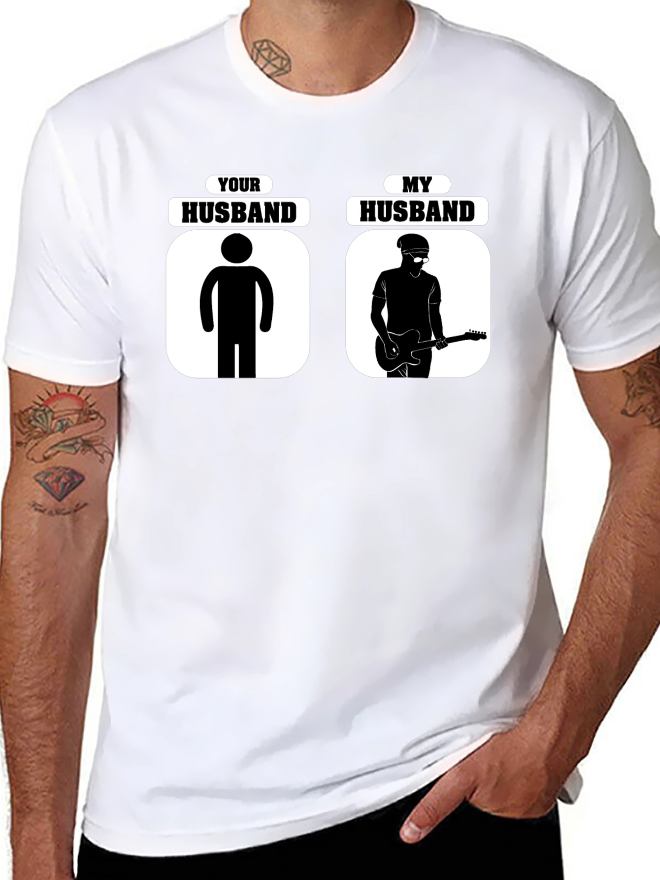 Humorous Your Husband vs. My Husband Graphic T-Shirt