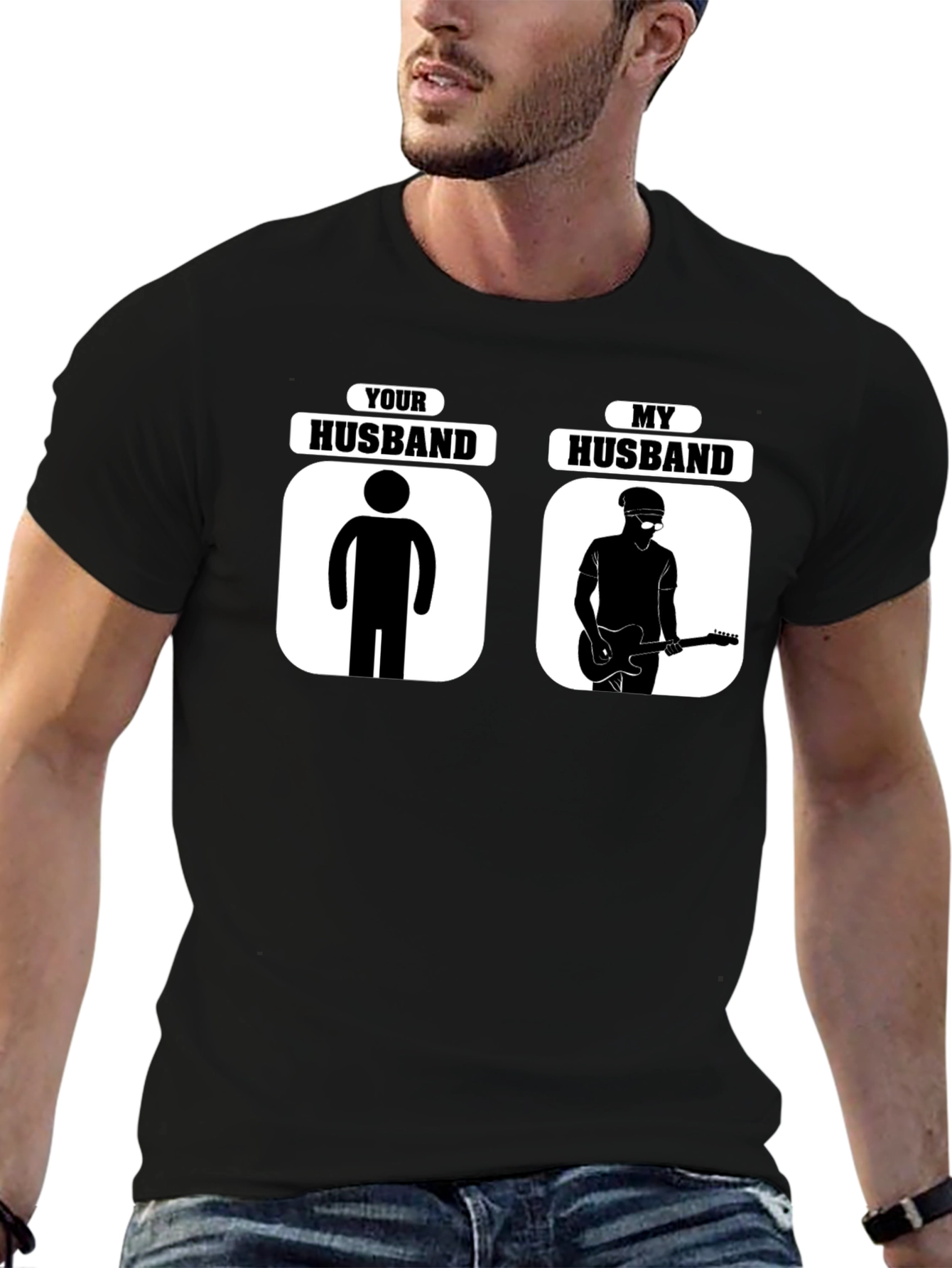 Humorous Your Husband vs. My Husband Graphic T-Shirt