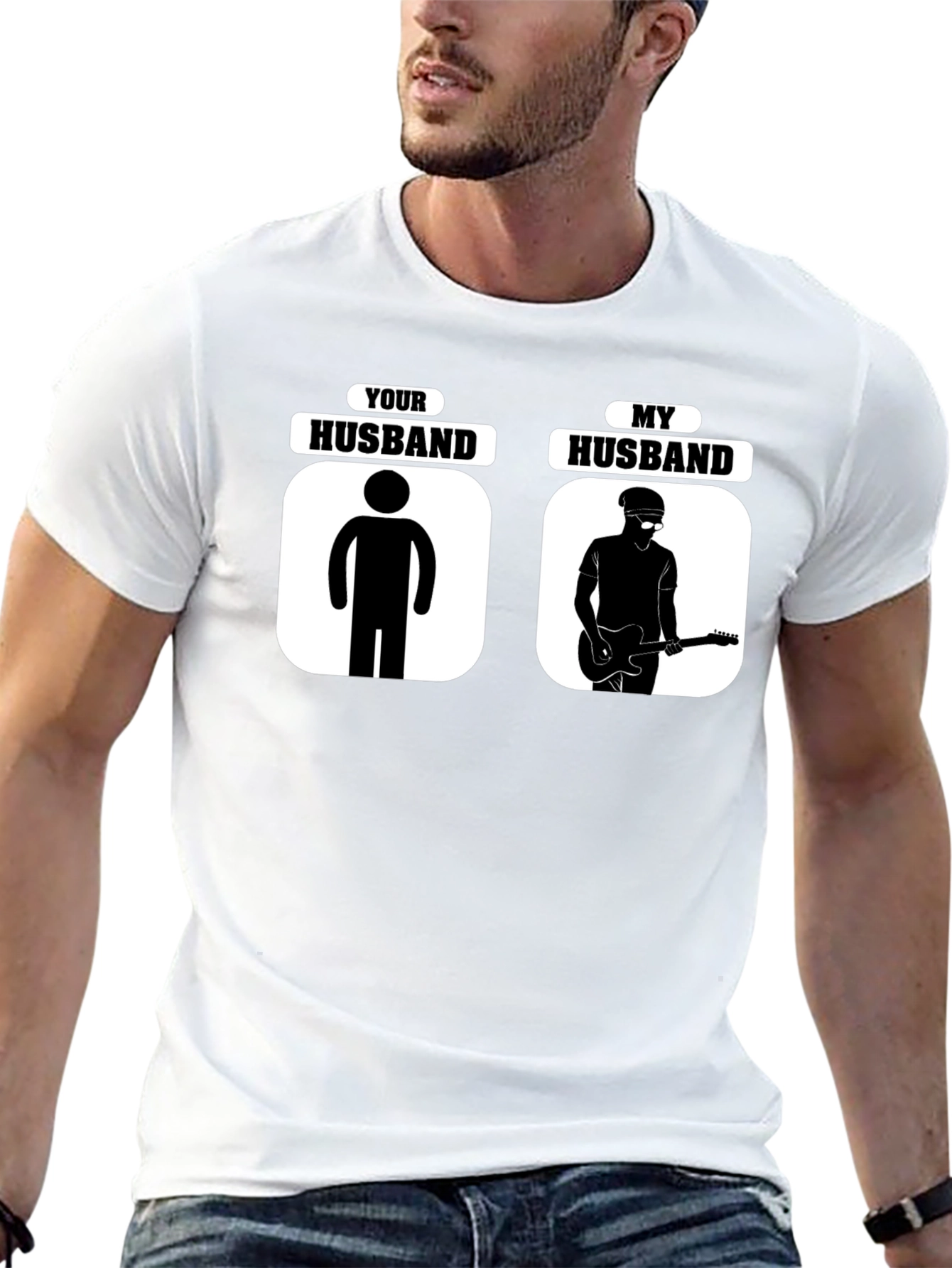 Humorous Your Husband vs. My Husband Graphic T-Shirt