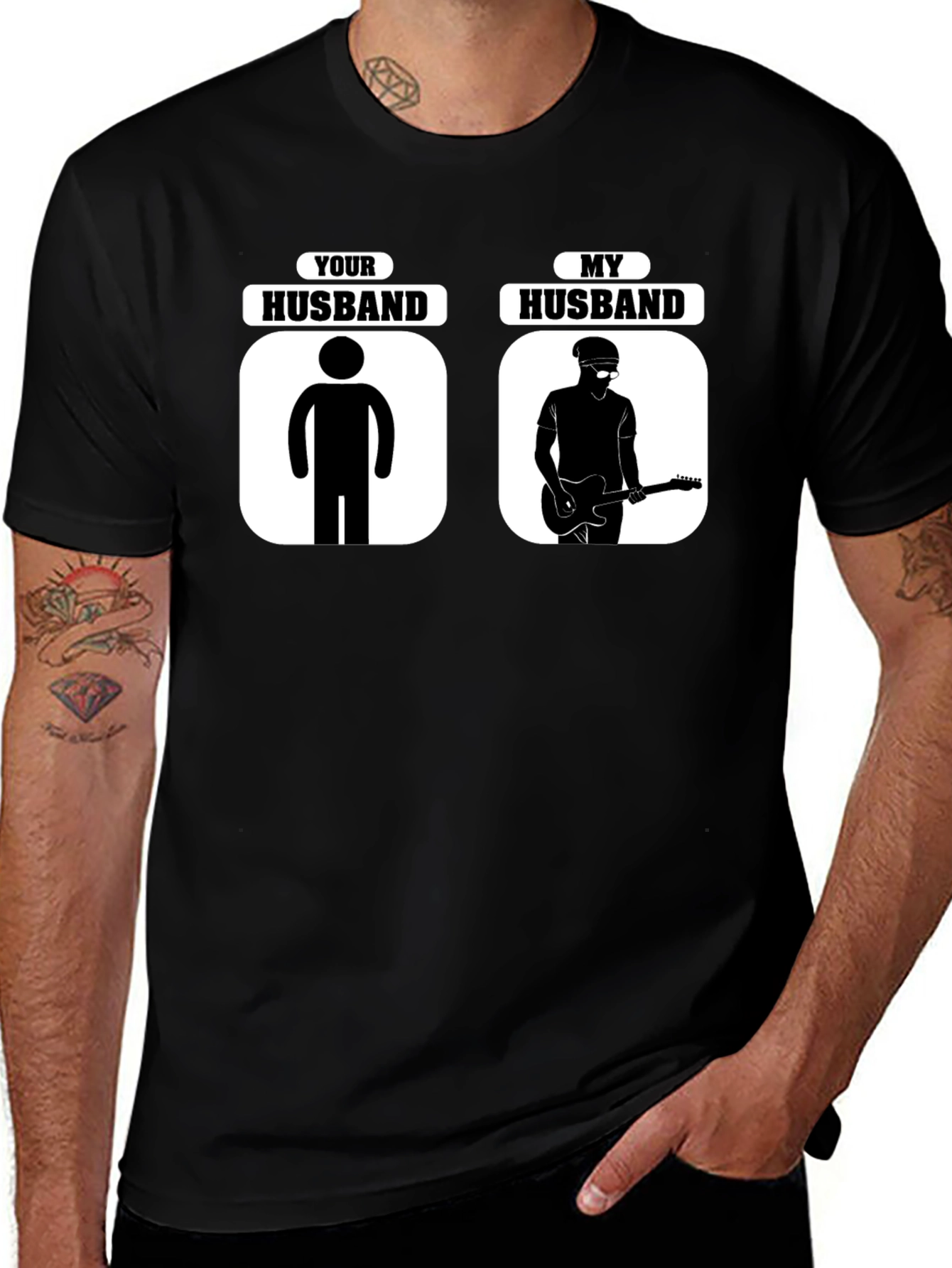 Humorous Your Husband vs. My Husband Graphic T-Shirt