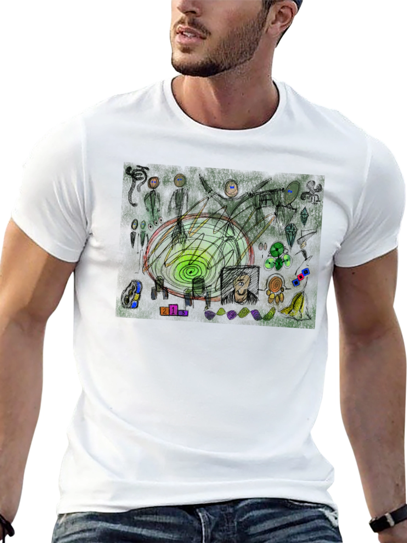 Abstract Art Graphic Print Black T-Shirt
