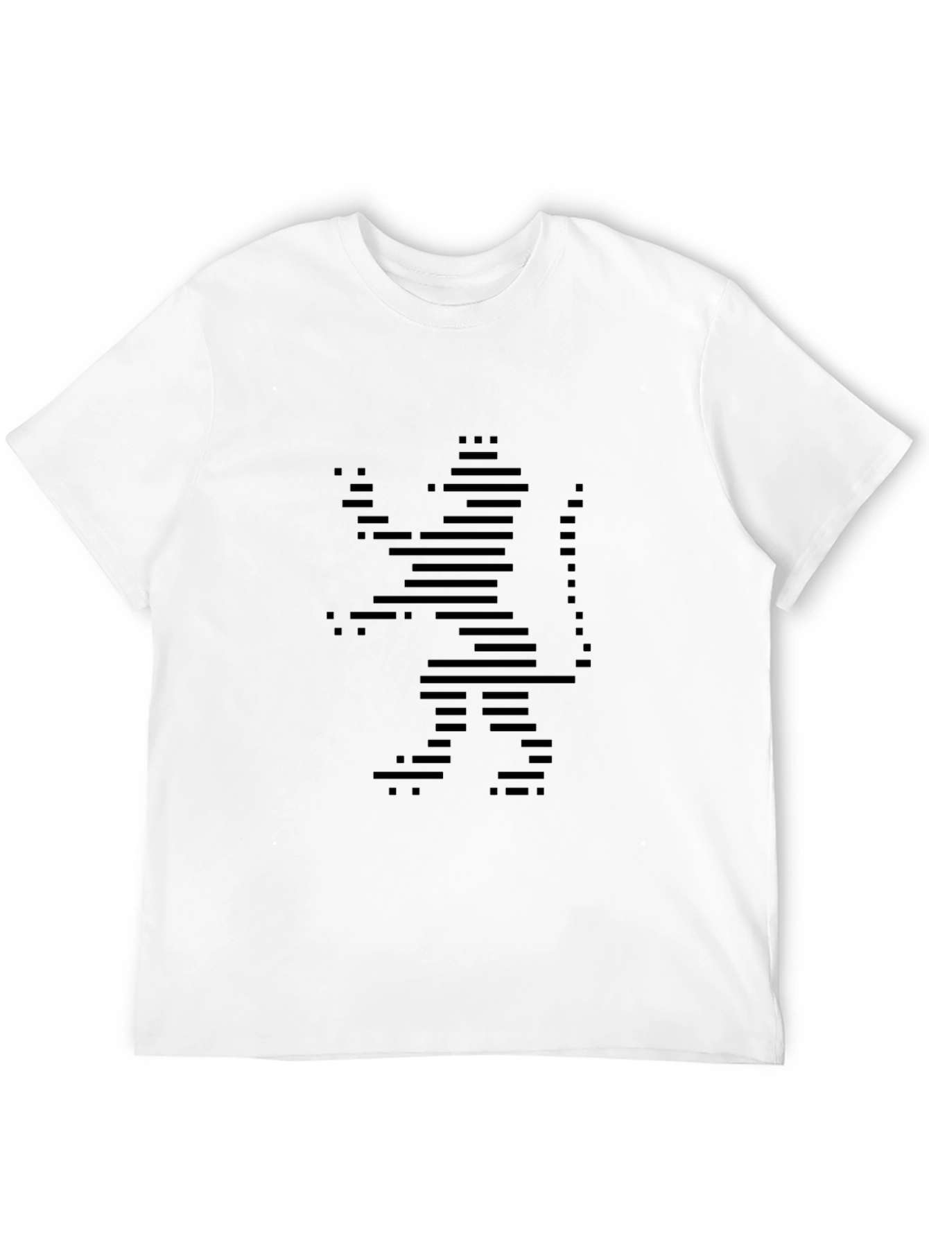 Abstract Lion Graphic Black T-Shirt