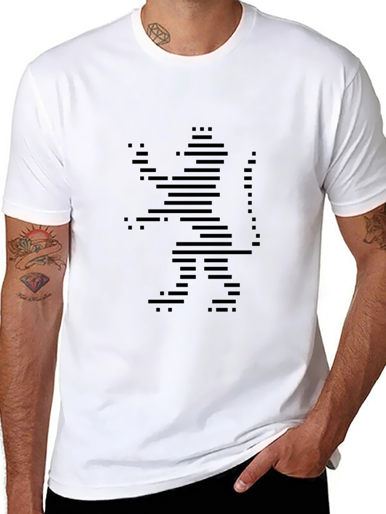 Abstract Lion Graphic Black T-Shirt