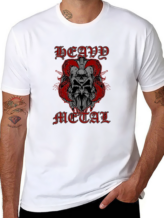 Heavy Metal Skull Graphic T-Shirt