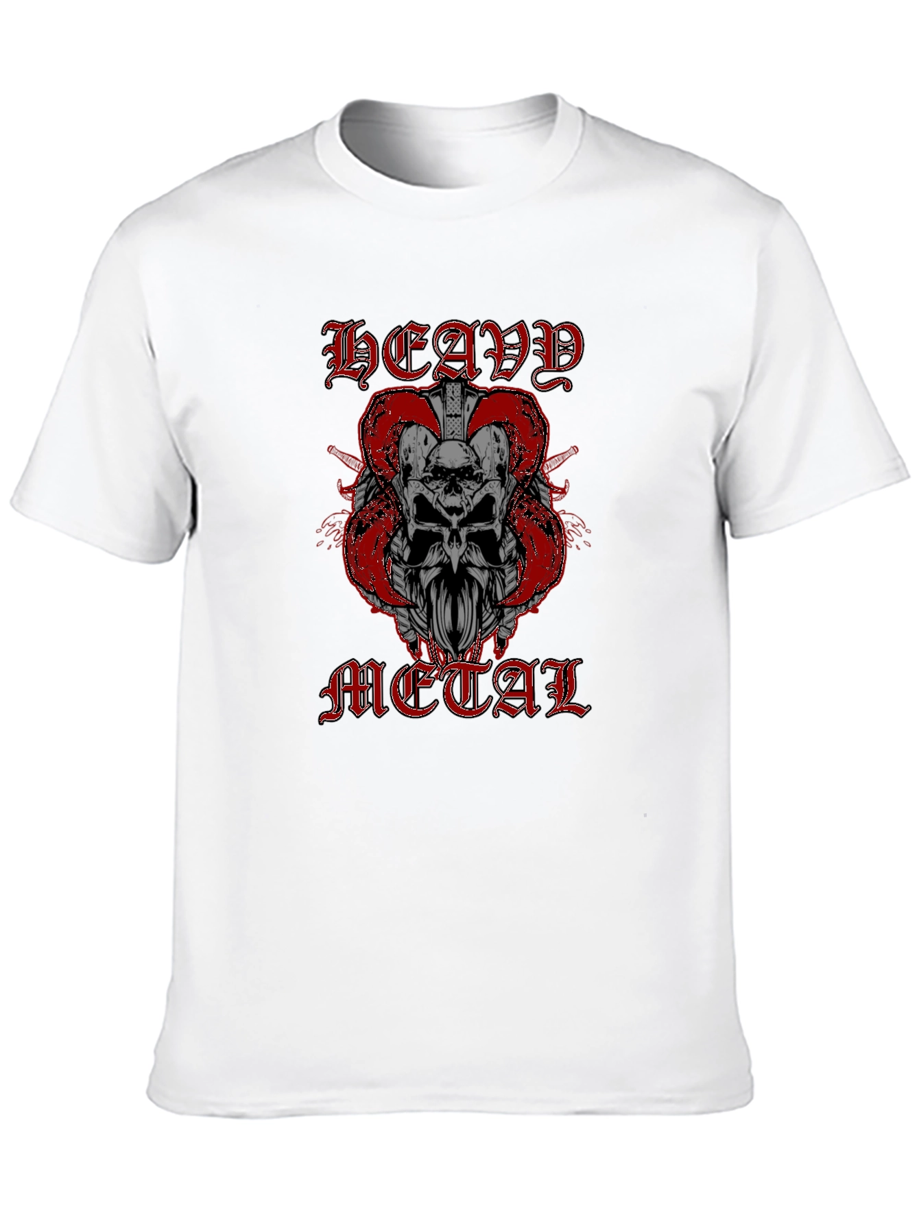 Heavy Metal Skull Graphic T-Shirt