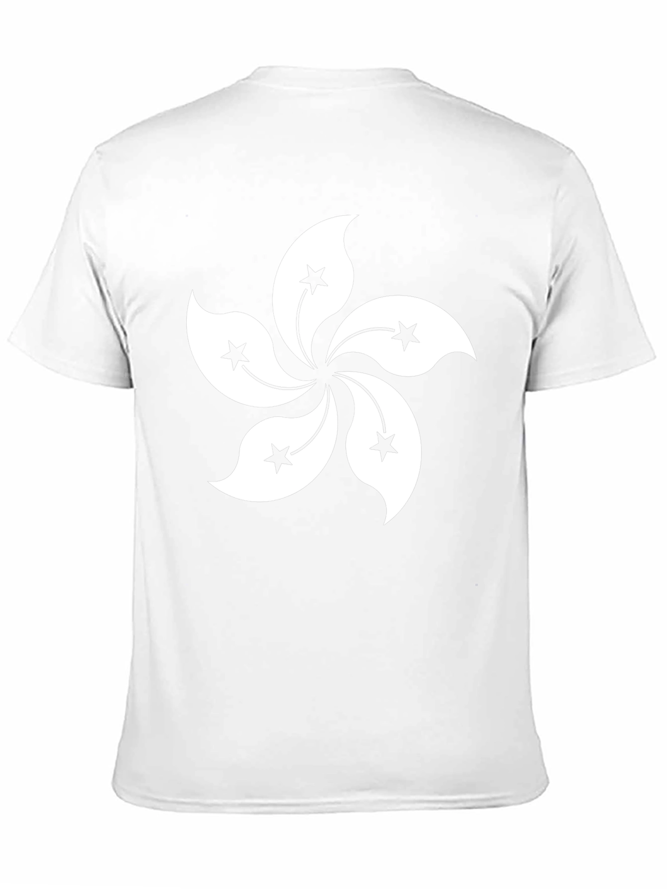 Hong Kong Flag Flower T-Shirt - Black