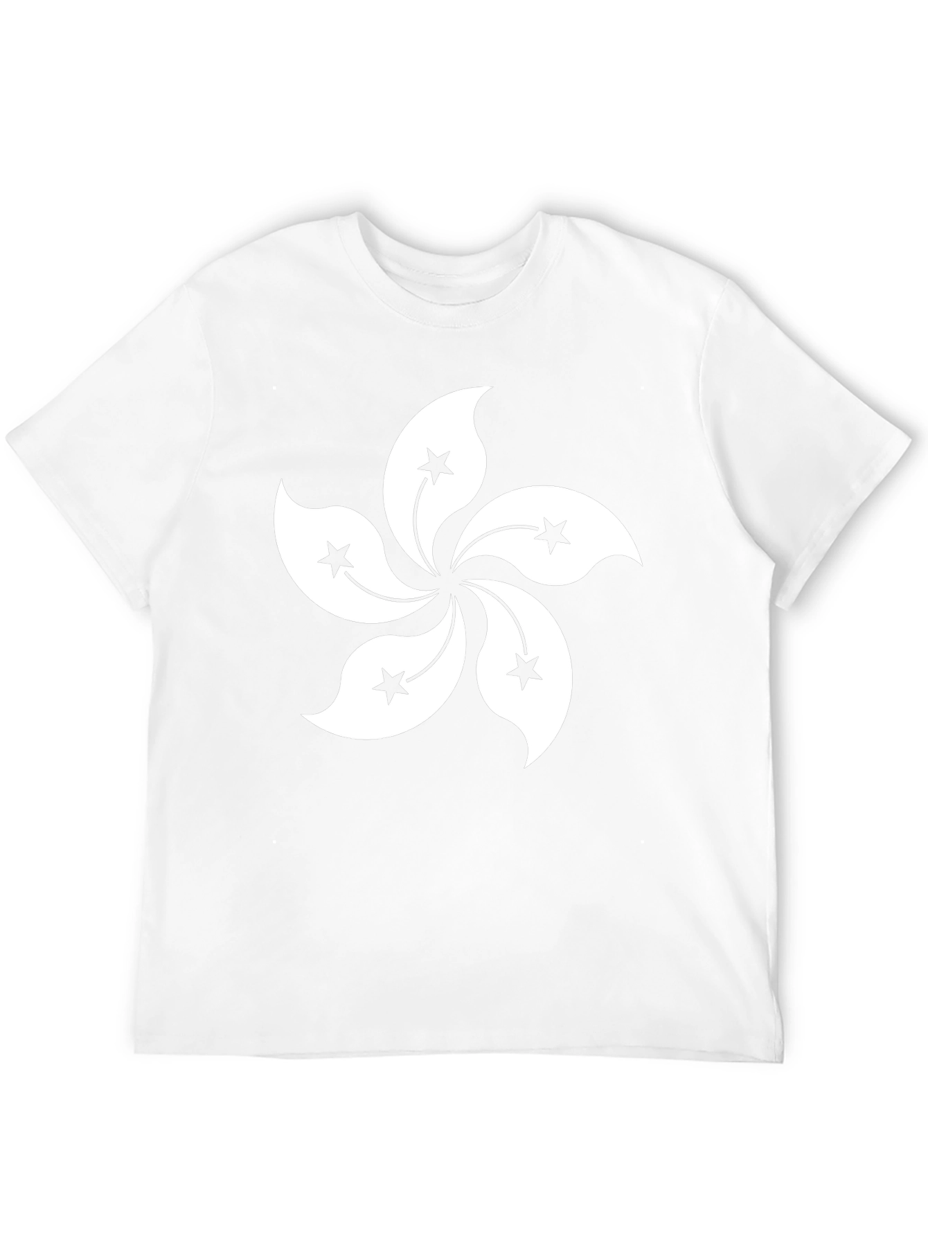 Hong Kong Flag Flower T-Shirt - Black