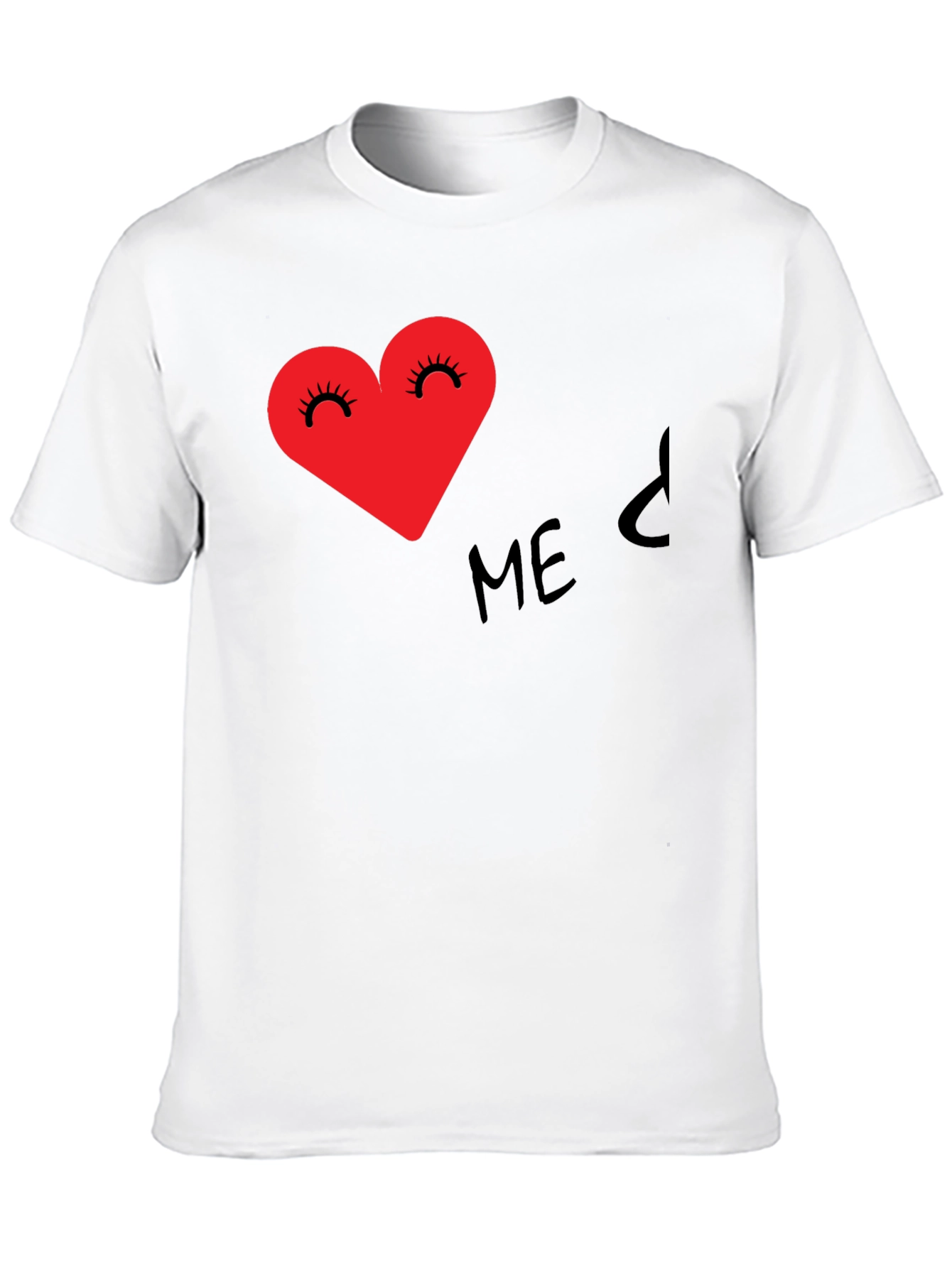 Heart-Eyed Tee - Black Expressive Graphic T-Shirt