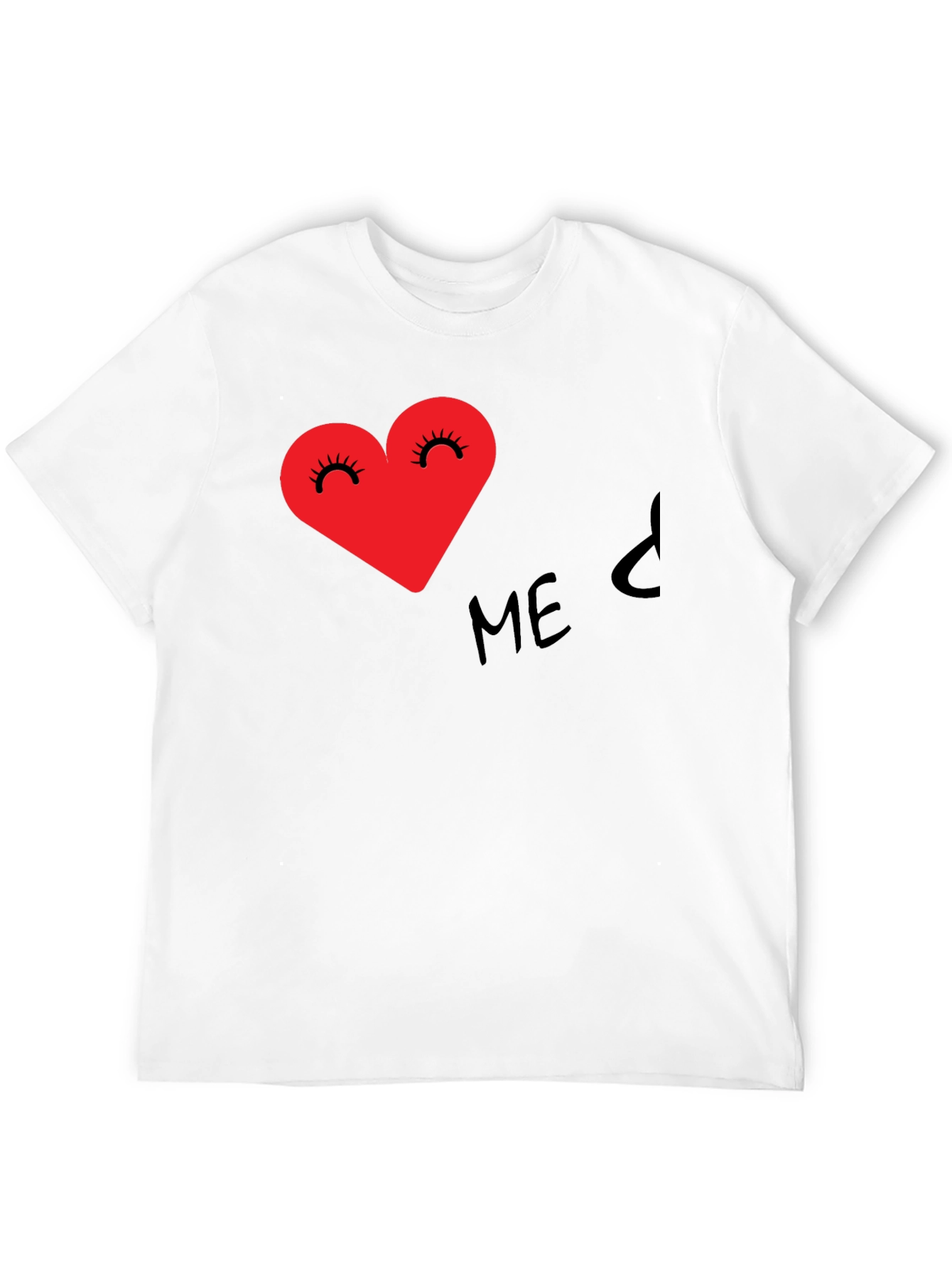 Heart-Eyed Tee - Black Expressive Graphic T-Shirt