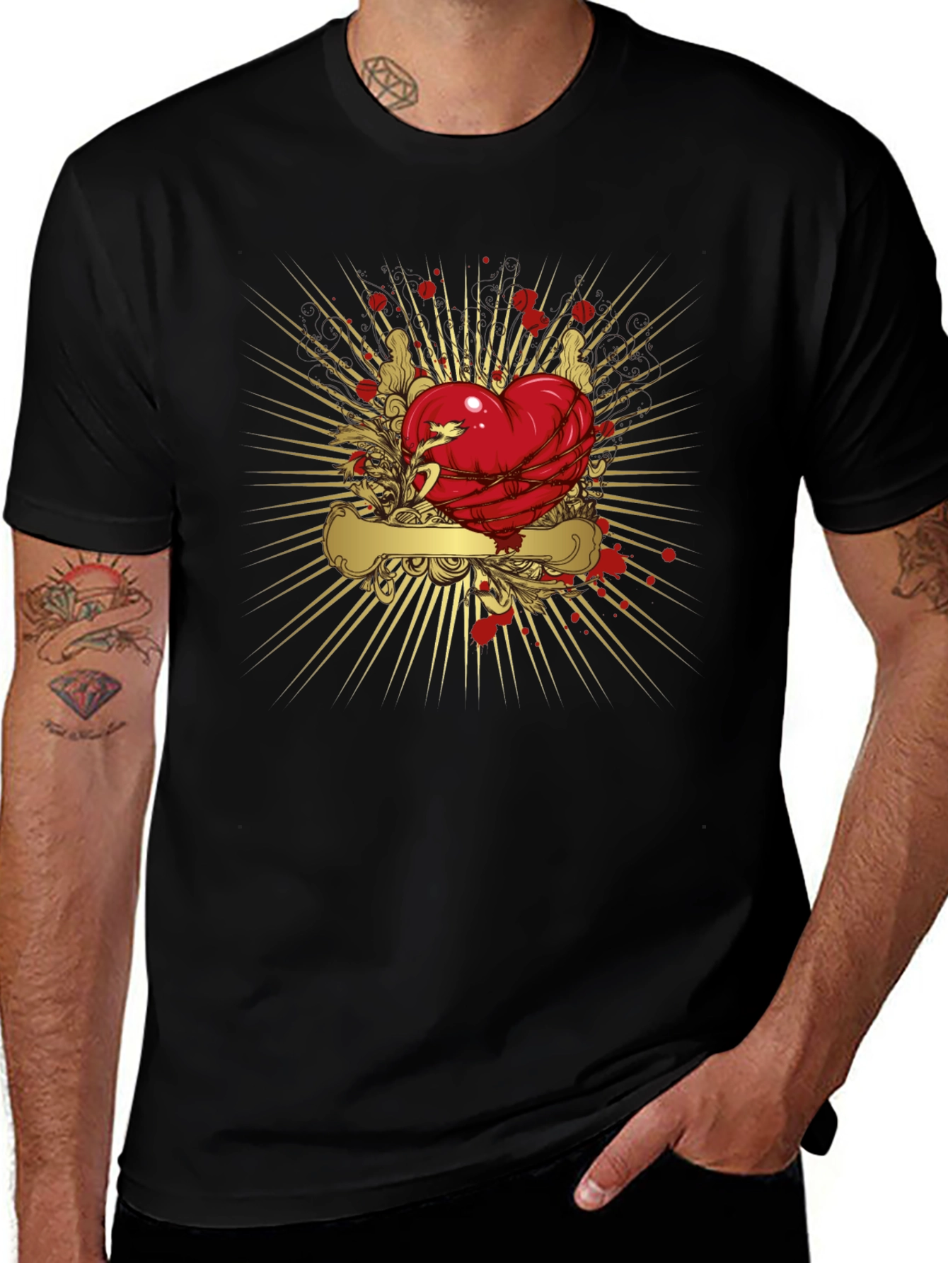 Heart & Barbed Wire Graphic T-Shirt