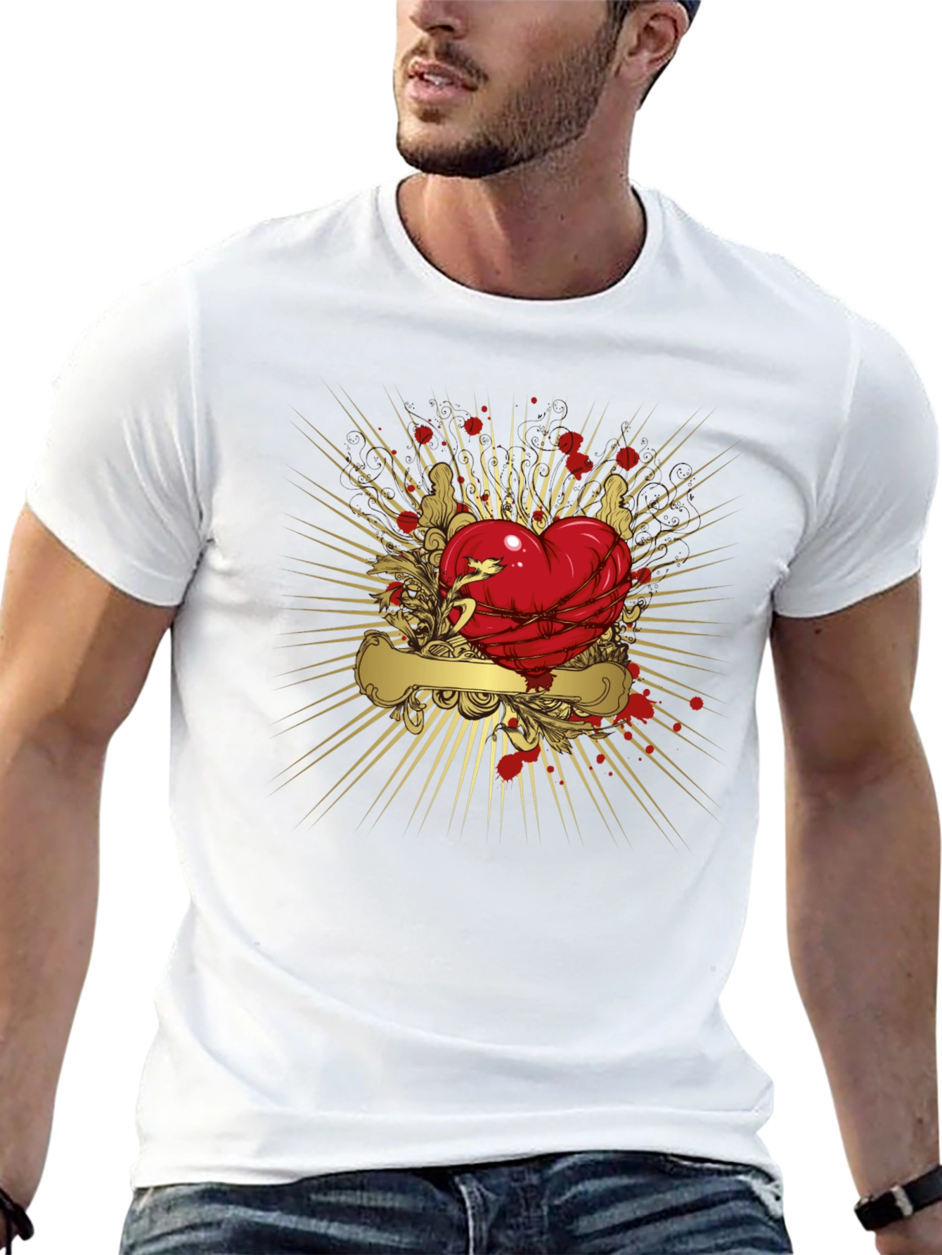 Heart & Barbed Wire Graphic T-Shirt