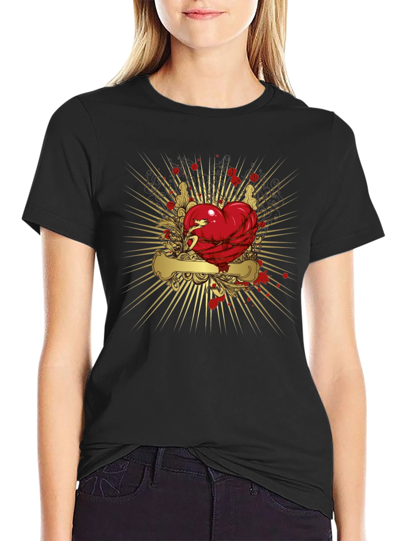 Heart & Barbed Wire Graphic T-Shirt