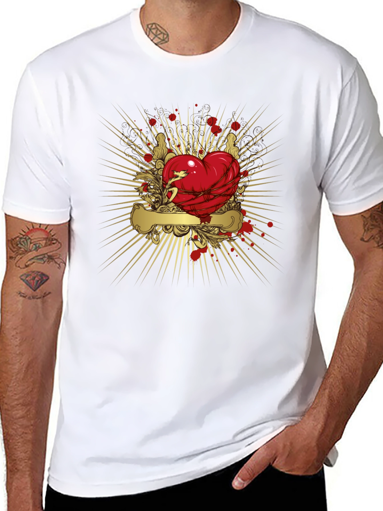 Heart & Barbed Wire Graphic T-Shirt