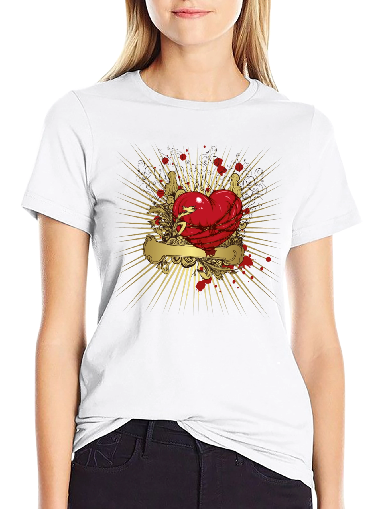 Heart & Barbed Wire Graphic T-Shirt