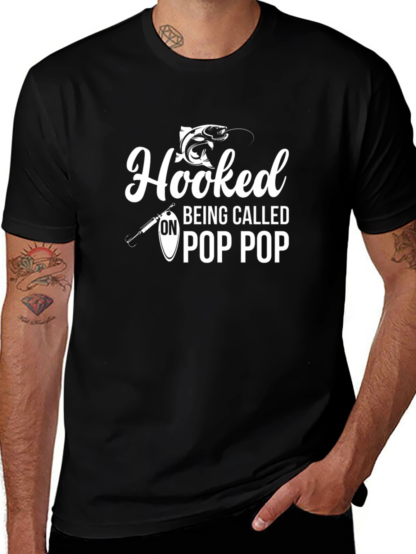 Hooked on Pop Pop Fishing T-Shirt
