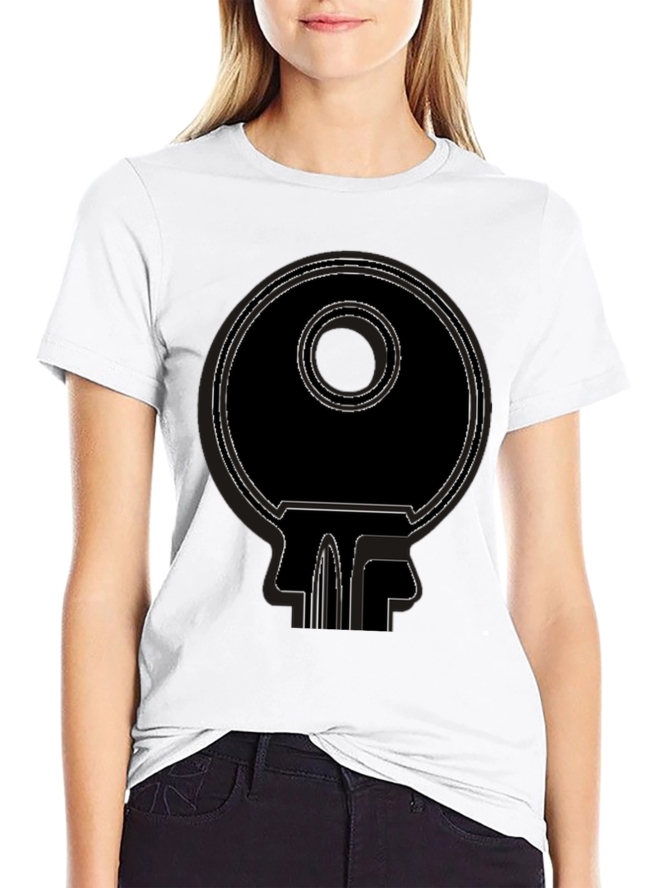 Abstract Key Graphic Tee - Modern Style