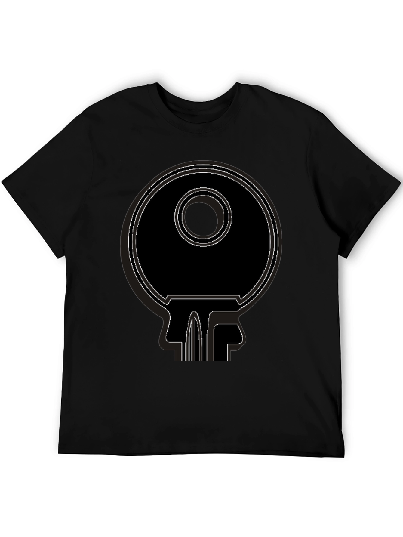 Abstract Key Graphic Tee - Modern Style