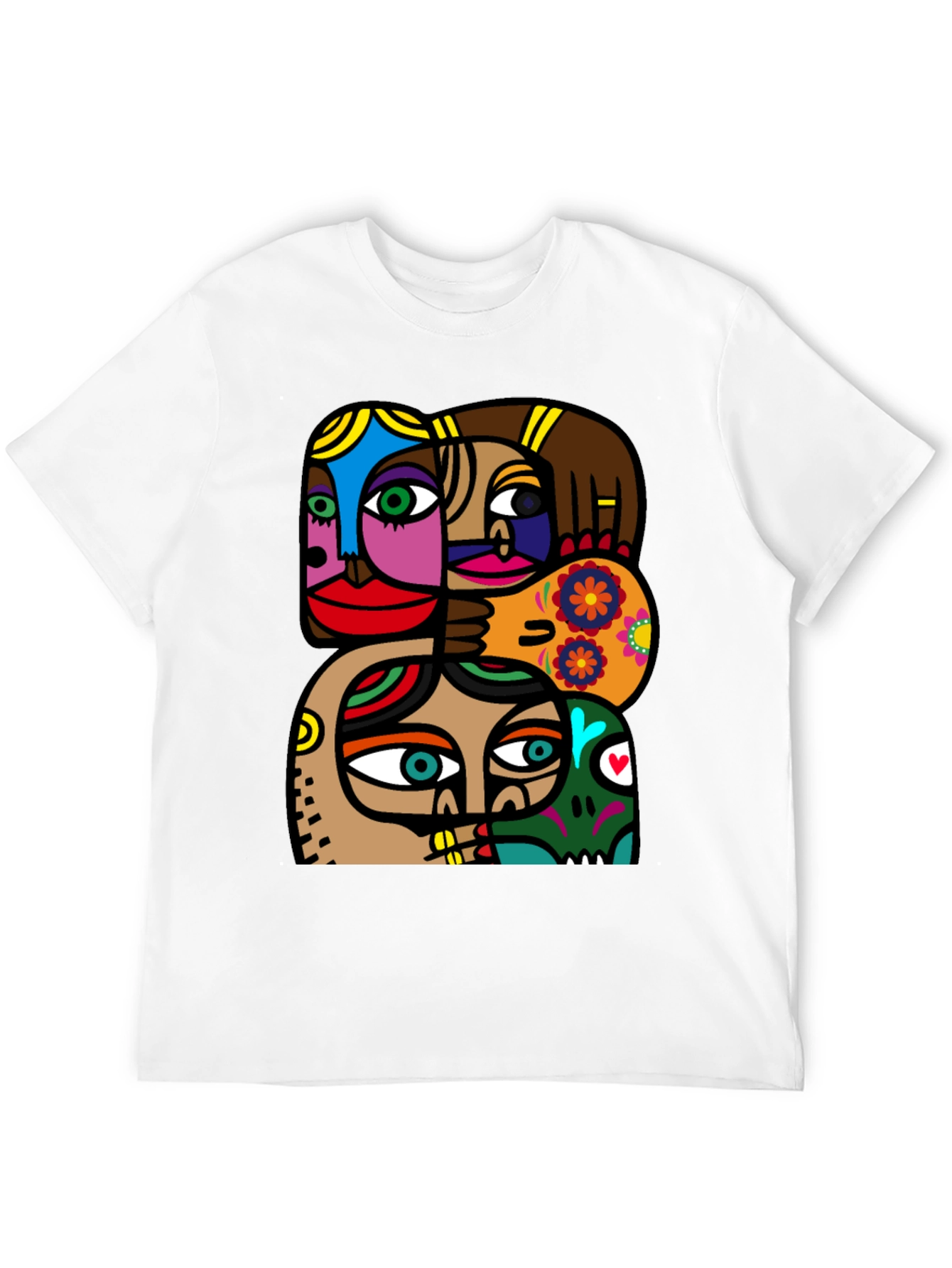 Abstract Faces Graphic T-Shirt - Modern Art Tee