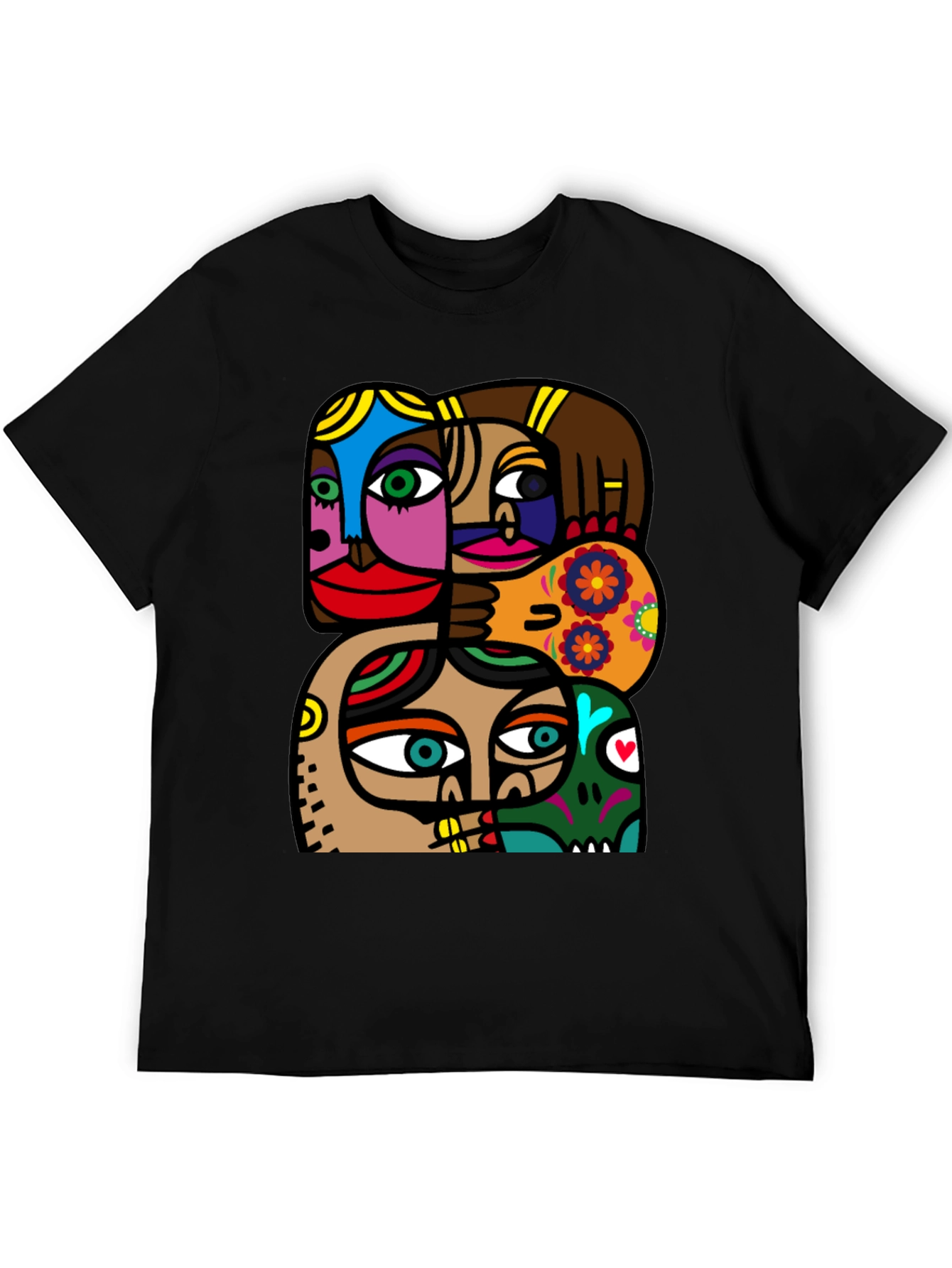 Abstract Faces Graphic T-Shirt - Modern Art Tee