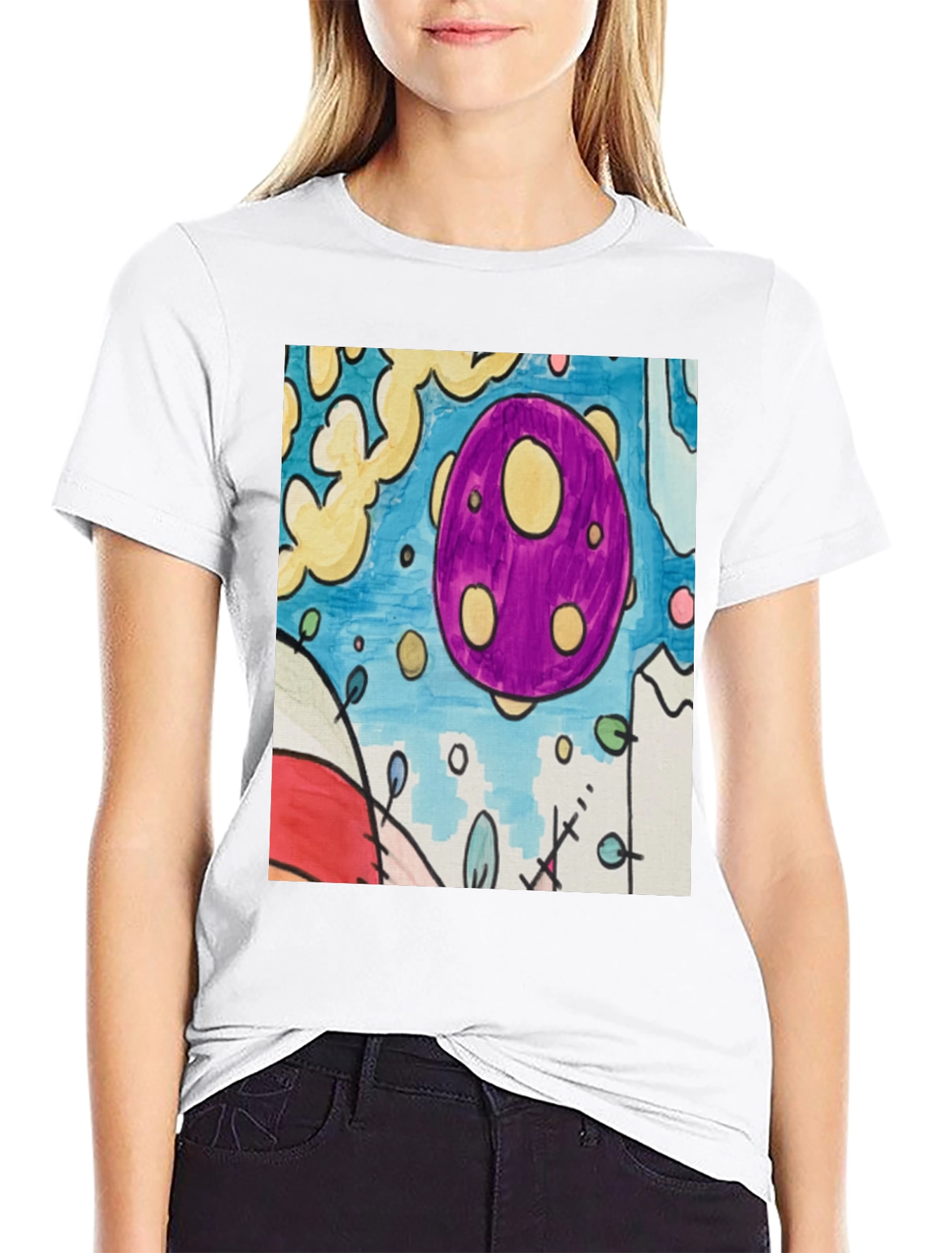 Abstract Egg Art Black Tee