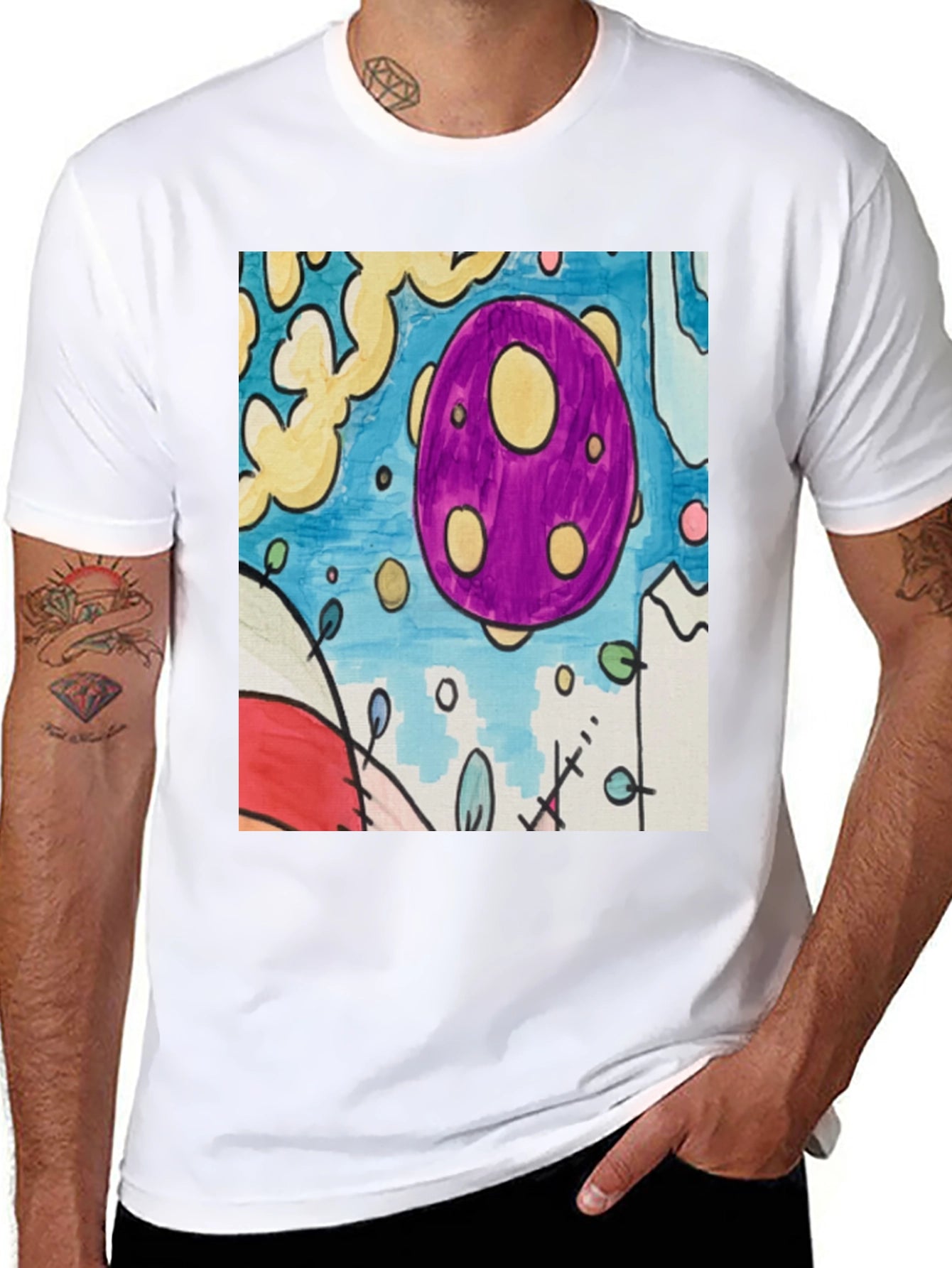 Abstract Egg Art Black Tee